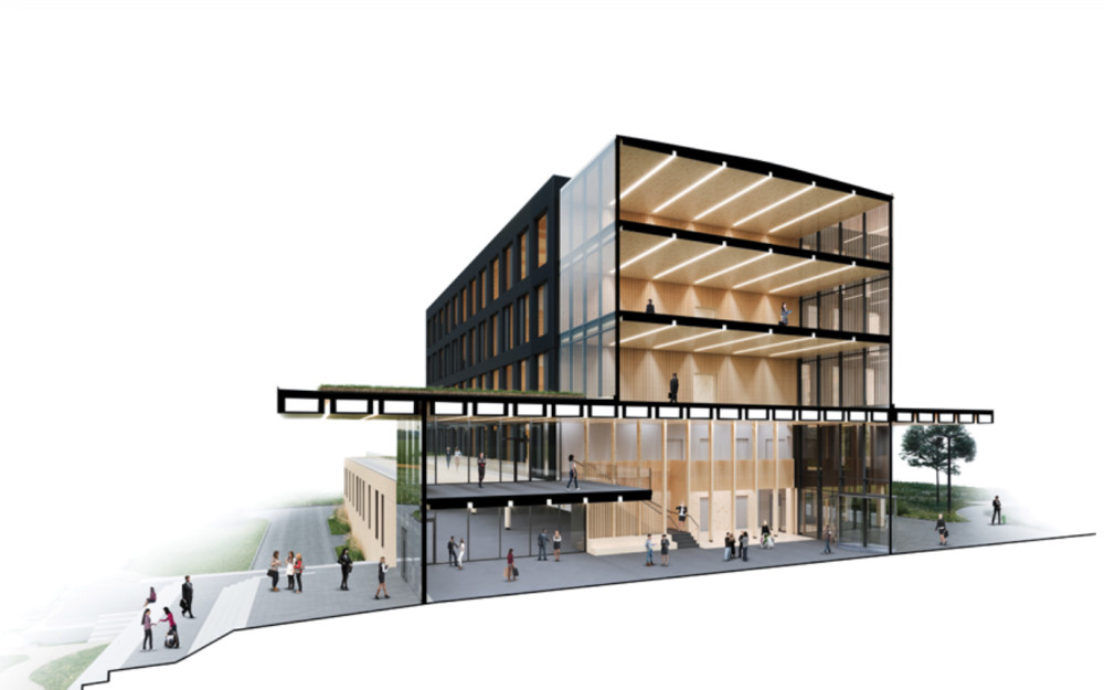 Mass Timber Building Puts Spokane, Map | District as Washington on in The Leader Carbon-Neutral the University Building a