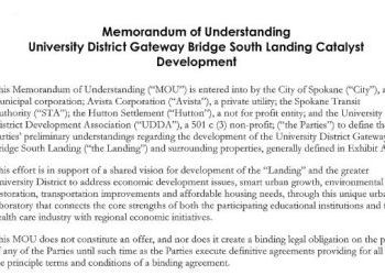 Memorandum of Understanding: University District Gateway Bridge South Landing Catalyst Development