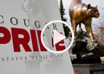 Celebrating WSU Spokane's Cougar Pride Statue