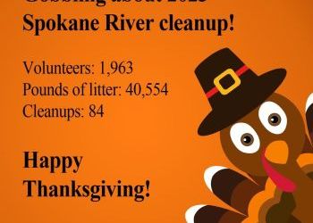 Spokane River Forum Giving Thanks for Volunteers: 40,554 lbs. of trash and litter gobbled up in 2023