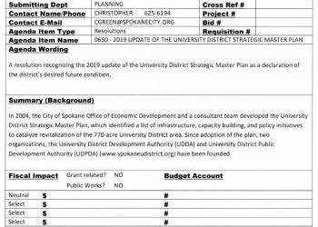 City Resolution 2019-0028 Update to UD Strategic Master Plan