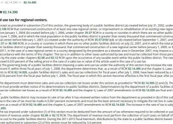  RCW 82.14.390 re sales and use tax for regional centers